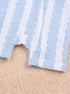 Sky Blue Jacquard Zip-Up Romper