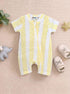 Yellow Jacquard Zip-Up Romper