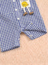 Playful Royal Blue Plaid Button-Up Romper