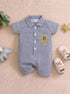 Playful Mini Coastal Striped Button-Up Romper