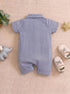 Playful Mini Coastal Striped Button-Up Romper