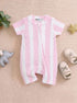 Light Pink Jacquard Zip-Up Romper
