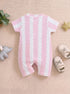 Light Pink Jacquard Zip-Up Romper