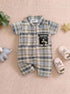 Playful Elite Plaid Button-Up Romper