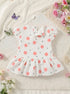 Rosy Dots Bow Detail Baby Frock