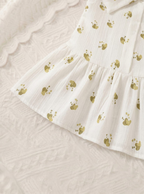 Sprinkle Hearts Bow Detail Baby Frock