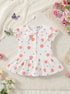 Rosy Dots Bow Detail Baby Frock