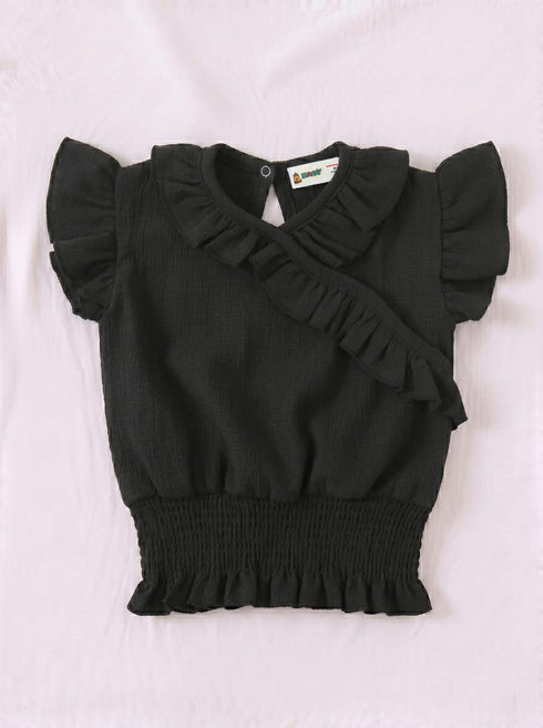Black Ruffle Grace Pajama Set