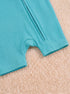 I Love Mummy Embroidered Zip-Up Romper (Turquoise)