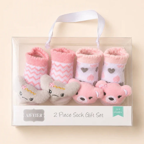 Bear & Elephant Baby Socks Set (0-9 Months)