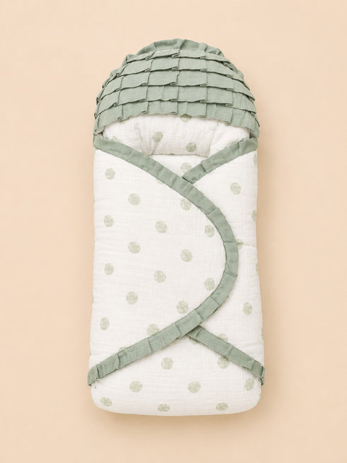 Green Polka Dot Sleeping Carry Nest