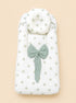Green Polka Dot Bow Sleeping Carry Nest