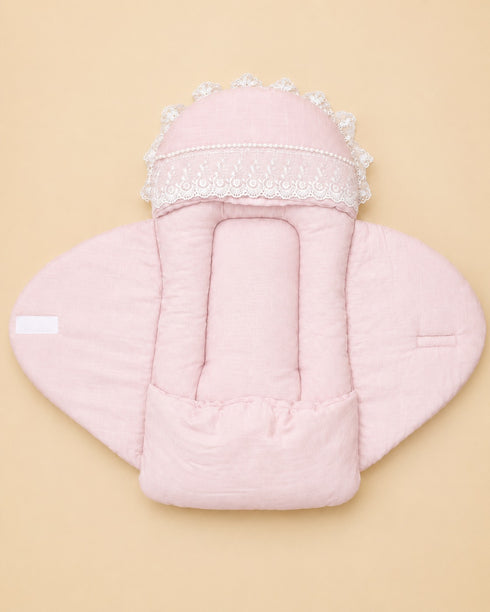 Princess Lace Teddy Bow Sleeping Carry Nest (Lilac)