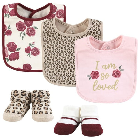 5 Pcs Baby Bibs & Booties Gift Set