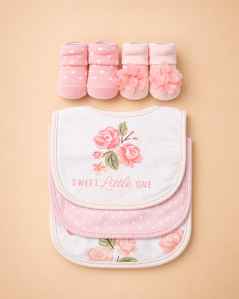 5 Pcs Baby Bibs & Booties Gift Set