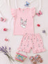 Milkshake Bliss Ruffle Sleeve Interlock Short Set