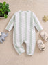 Green Striped Jacquard Sleepsuit