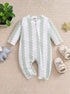 Green Striped Jacquard Sleepsuit