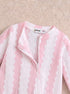 Pink Striped Jacquard Sleepsuit