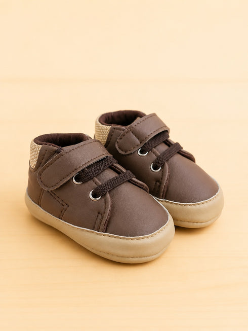 Cocoa Brown Sneakers with Velcro Straps