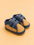 Navy & Tan Sneakers with Velcro Straps