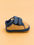Navy & Tan Sneakers with Velcro Straps