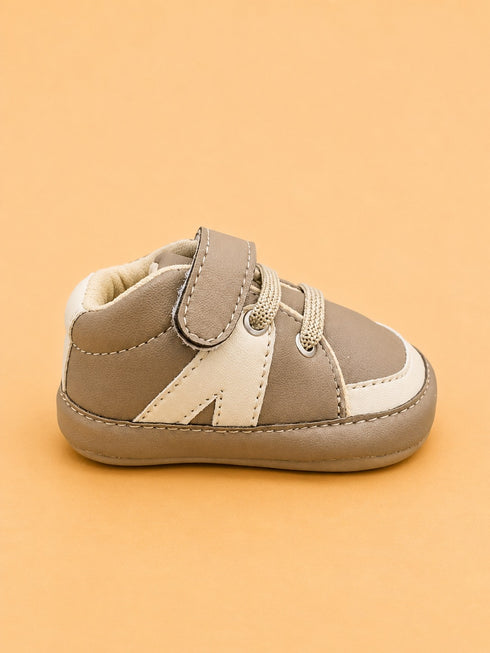 Stone Beige Sneakers with Velcro Straps
