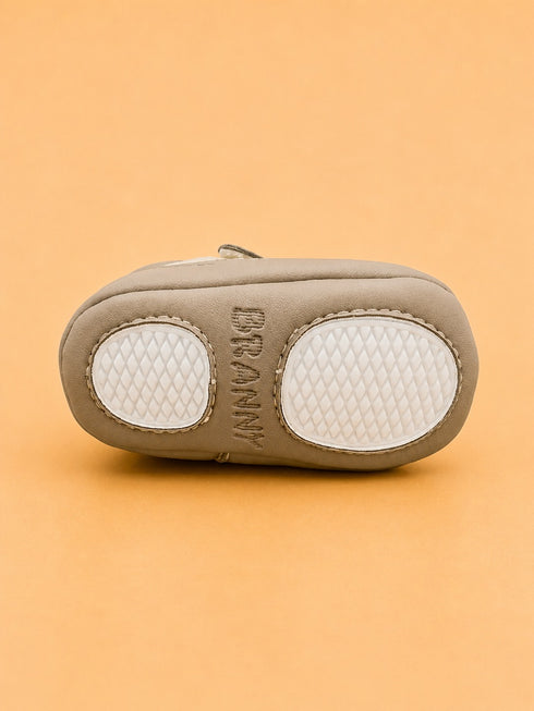 Stone Beige Sneakers with Velcro Straps