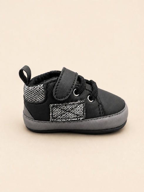 Black & Grey Sneakers with Velcro Straps