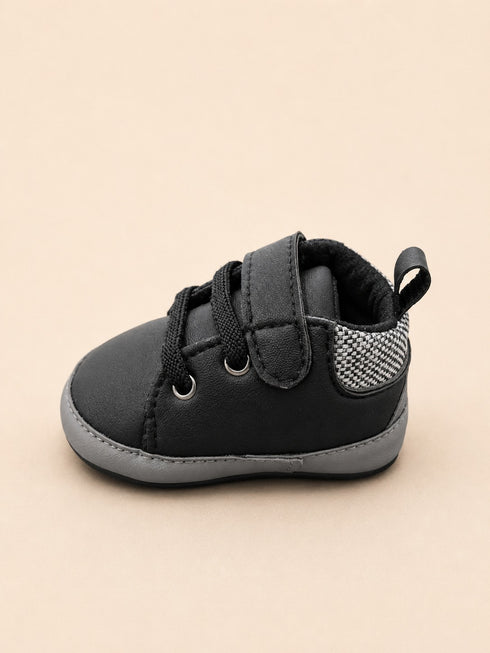 Black & Grey Sneakers with Velcro Straps