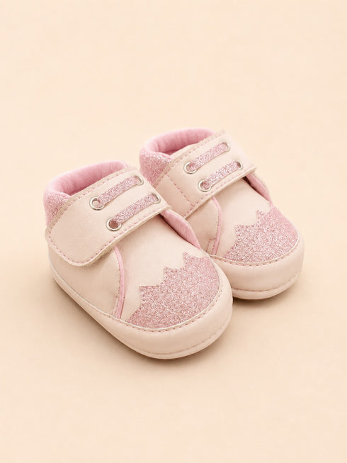 Pink Sparkle Sneakers with Velcro Straps
