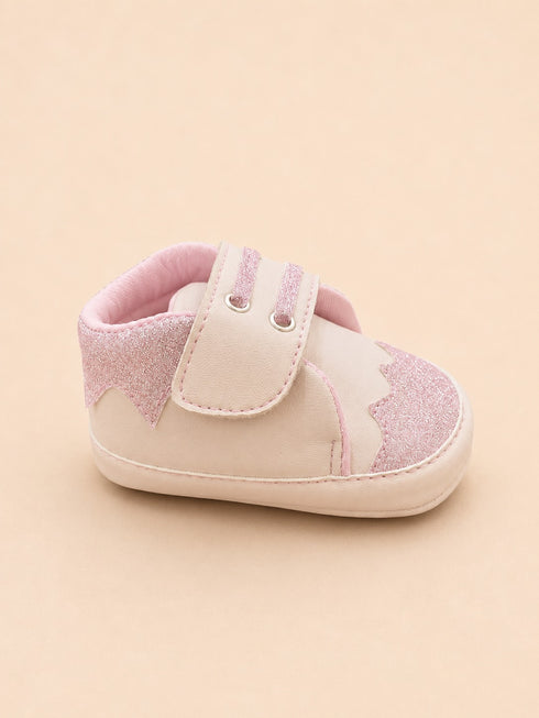 Pink Sparkle Sneakers with Velcro Straps