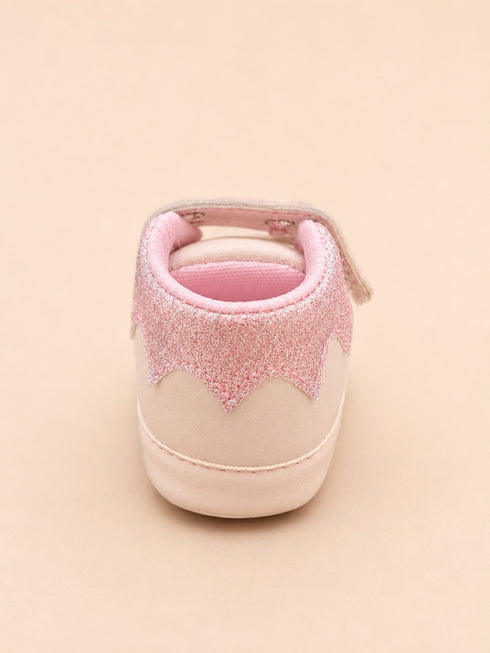 Pink Sparkle Sneakers with Velcro Straps