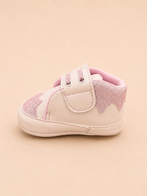 Pink Sparkle Sneakers with Velcro Straps