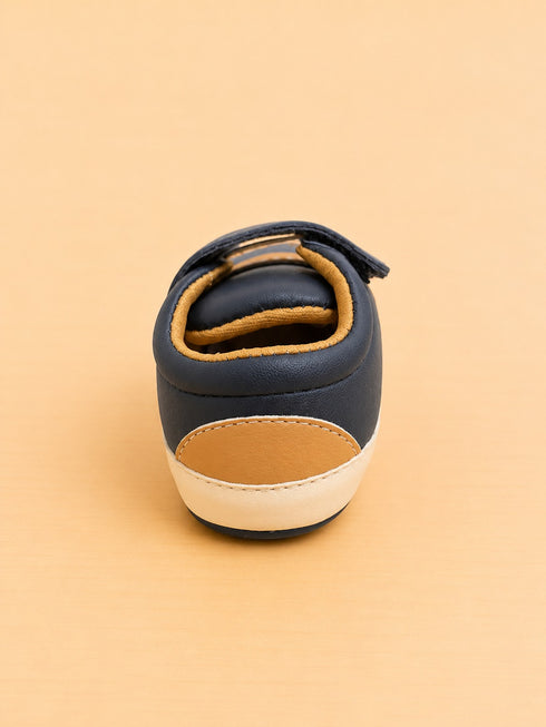 Navy & Camel Sneakers with Velcro Straps