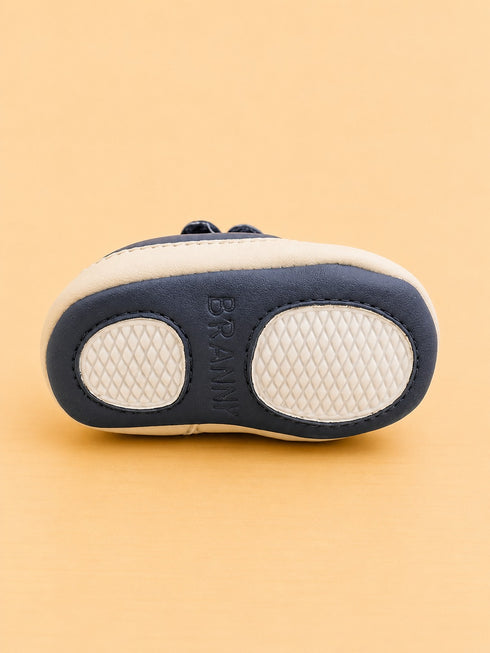 Navy & Camel Sneakers with Velcro Straps
