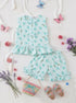 Mint Blossom Bow Detail Frock Set
