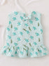 Mint Blossom Bow Detail Frock Set