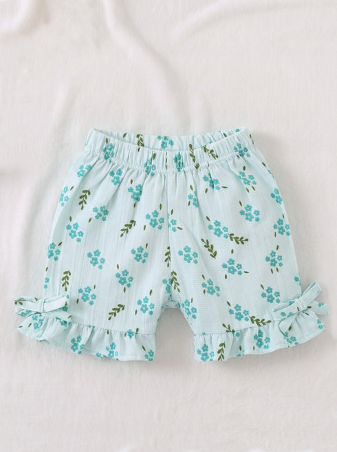Mint Blossom Bow Detail Frock Set