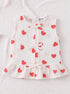 Heart Printed Bow Detail Frock Set
