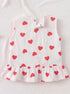 Heart Printed Bow Detail Frock Set