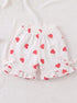 Heart Printed Bow Detail Frock Set