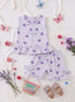 Lavender Hearts Bow Detail Frock Set