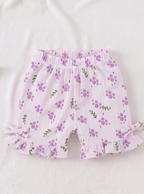 Lavender Blossom Bow Detail Frock Set