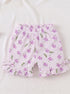 Lavender Blossom Bow Detail Frock Set