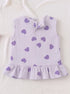 Lavender Hearts Bow Detail Frock Set