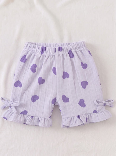 Lavender Hearts Bow Detail Frock Set