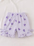 Lavender Hearts Bow Detail Frock Set