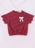 Mehroon Scalloped Pajama Set