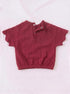 Mehroon Scalloped Pajama Set